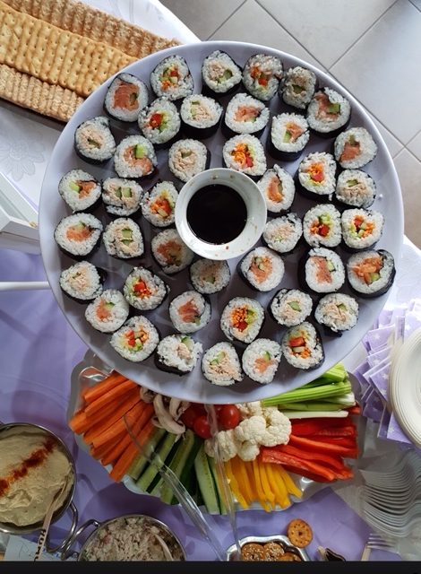 A kosher sushi platter made by Nifla Kosher Catering in Melbourne